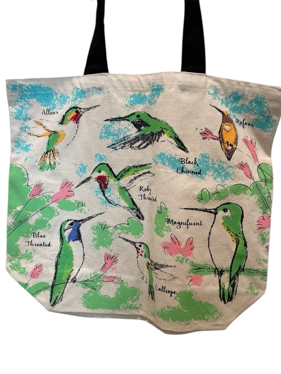 Handbags - ART STUDIO COMPANY Canvas Hummingbird Tote Bag in Green, Pink, Blue, Yellow NWT